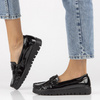 Buty damskie mokasyny skórzane czarne na platformie Filippo 3334