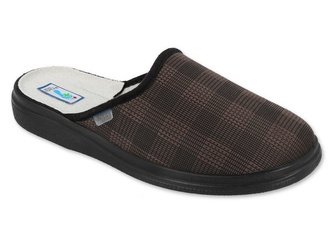 Kapcie męskie pantofle domowe szerokie wygodne brązowe Dr Orto 132M017