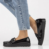 Buty damskie mokasyny skórzane czarne na platformie Filippo 3334