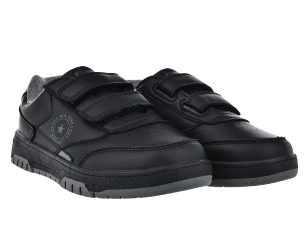 Buty dziecięce Big Star OO374096 chłopięce czarne skórzane na rzepy