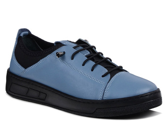 Półbuty damskie skórzane niebieskie Sokolski W26-151 lekkie wygodne