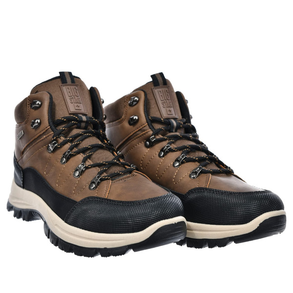 Buty męskie sportowe trekkingowe brązowe Big Star SS174049 za kostkę