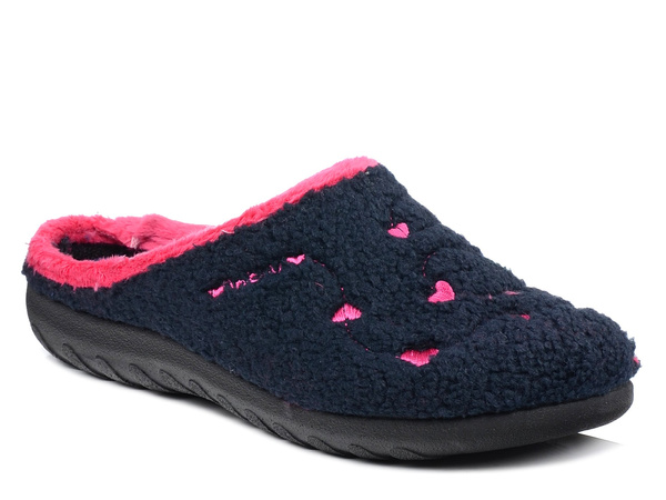 Kapcie damskie w serca Inblu ET-33 pantofle domowe zakryte wygodne