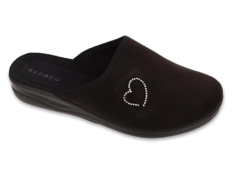 Kapcie damskie pantofle domowe Befado 551D015 z zakrytymi palcami czarne