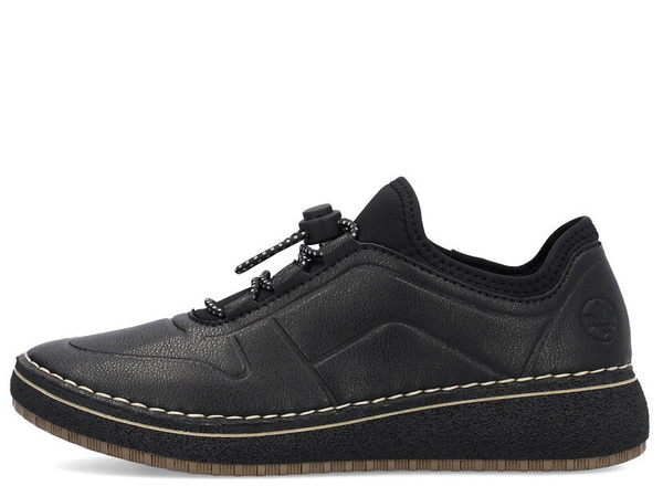 Półbuty damskie czarne Rieker 50960-00 sneakersy sportowe wygodne