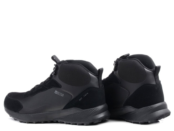 Buty sportowe zimowe męskie ocieplane za kostkę czarne Big Star MM174334