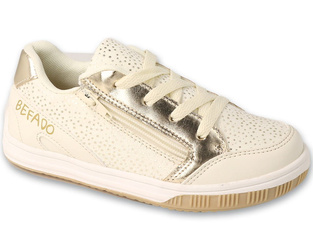 Buty dziecięce dziewczęce Befado 514X016 sportowe skórzana wkładka beż
