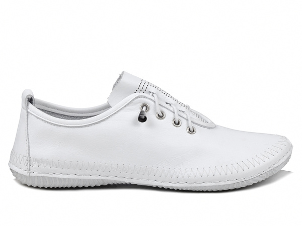 Półbuty damskie całe białe T.Sokolski 1301 buty skórzane wygodne lekkie