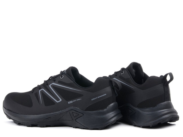 Buty trekkingowe męskie czarno-szare DK 11121 niskie impregnowane