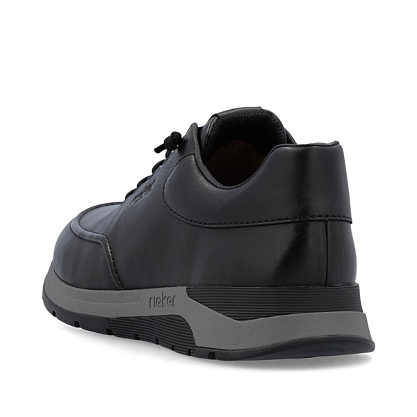 Półbuty męskie czarne Rieker 39658-00 skórzane szerokie wygodne wsuwane