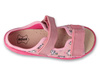 Kapcie dziecięce Befado 063X019 dziewczęce sandałki różowe na rzepy