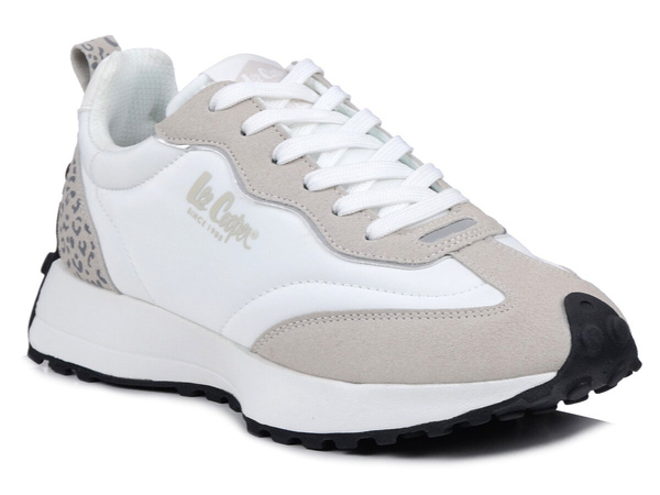 Buty sneakersy damskie sportowe beżowe Lee Cooper 2342L z wkładką memory