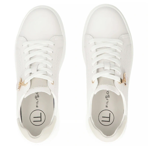 Sneakersy damskie białe Filippo DP6860/26 WH skórzane sznurowane lekkie