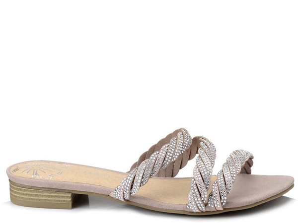 Klapki damskie jasno różowe Marco Tozzi 27120 płaskie na lato wsuwane