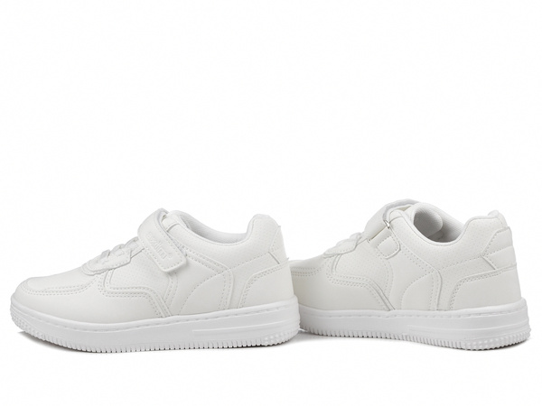 Buty dziecięce sportowe całe białe Wojtyłko 25409B lekkie na rzepy