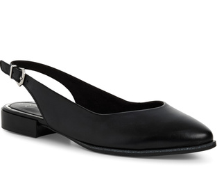 Czółenka damskie czarne Marco Tozzi 29408 buty skórzane z odkrytą piętą