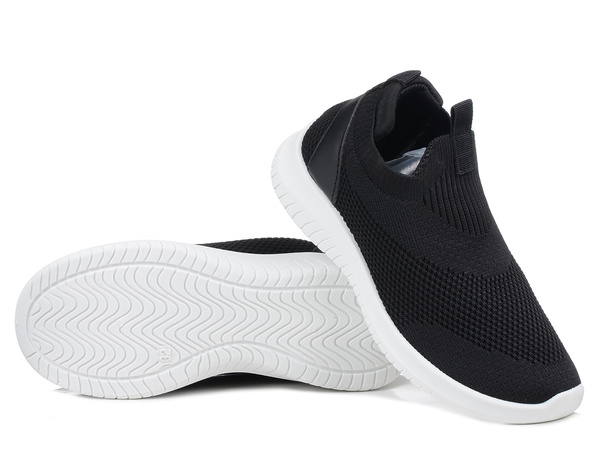 Buty dziecięce sportowe czarne Axim 24454 wsuwane tekstylne elastyczne 