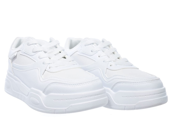 Sneakersy damskie buty całe białe Big Star SS274590 sportowe sznurowane