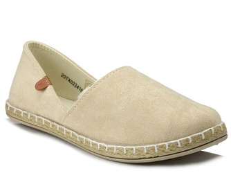 Buty espadryle damskie letnie czarne slip-on tekstylne News 2416