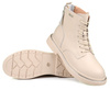 Trzewiki botki damskie beżowe skórzane GOE II2N4015 ocieplane jesienne
