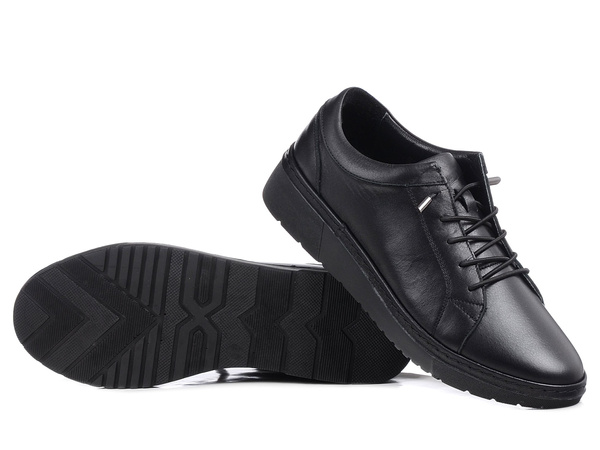 Sneakersy damskie czarne Loretta Vitale 5277 półbuty skórzane platforma