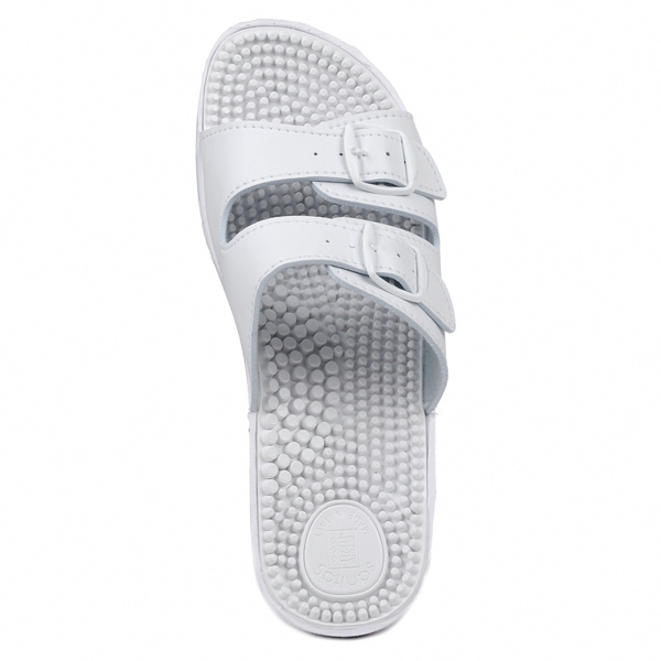 Klapki damskie białe Fakirki KF-02 medyczne sanitarne masujące z kolcami