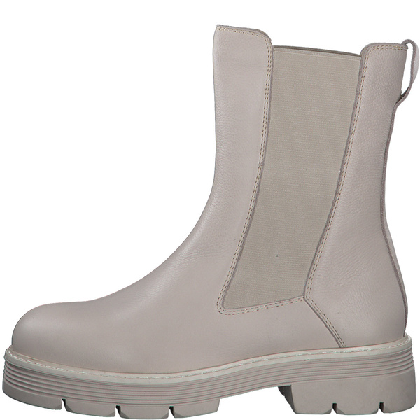 Botki sztyblety damskie ocieplane skórzane beżowe Marco Tozzi 25441