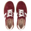Sneakersy damskie na platformie skórzane bordowe Filippo DP6776/25 