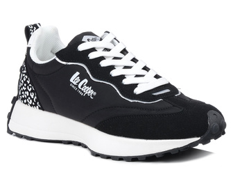 Sneakersy damskie czarne Lee Cooper 3350L na platformie wkładka memory