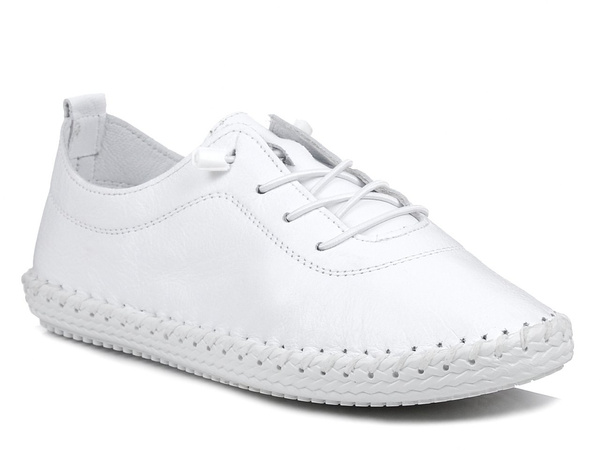 Buty sportowe damskie skórzane białe miękkie wygodne Izzi 1622