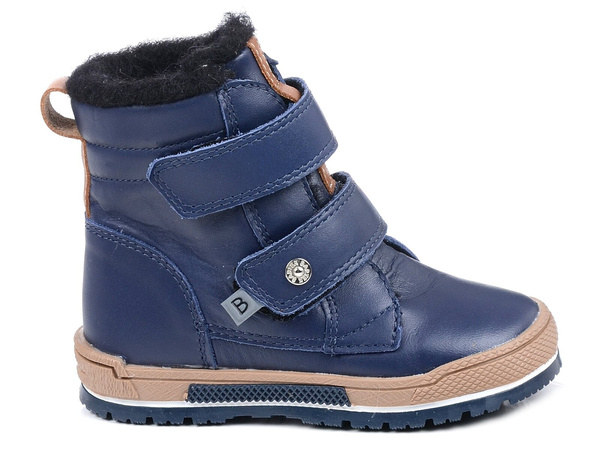 Buty zimowe dziecięce chłopięce Bartek 21469 ocieplane wełną skórzane