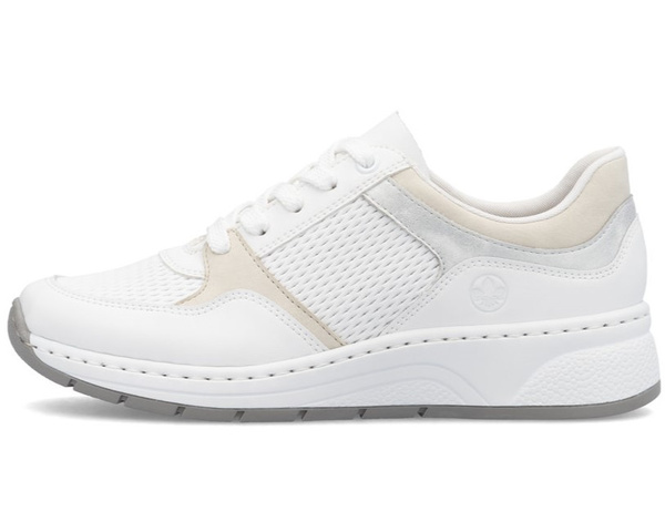 Buty sportowe Rieker N6502-80 sneakersy damskie skórzane białe 