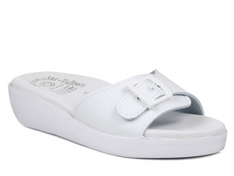 Klapki damskie medyczne sanitarne białe KO-01 fusbet regulowane