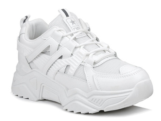 Białe sneakersy damskie buty sportowe News 4620