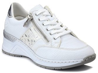 Buty damskie Rieker N4322-80 sportowe sneakersy białe skórzana wkładka