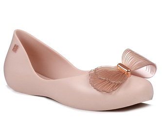 Buty damskie baleriny gumowe różowe z kokardką Zaxy NN285017