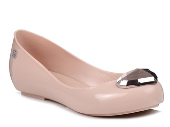 Buty damskie baleriny gumowe z sercem różowe elastyczne Zaxy NN285010