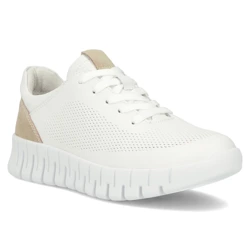 Buty damskie sneakersy na platformie skórzane białe Filippo DP6035/24