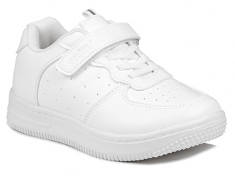 Buty dziecięce sportowe na rzepy skórzana wkładka całe białe Axim 24393B