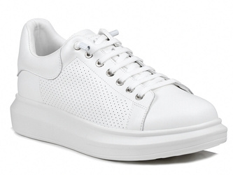 Buty męskie sportowe sneakersy męskie skórzane białe GOE NN1N4018
