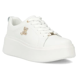 Buty sneakersy damskie białe na platformie skórzane Filippo DP6246/24