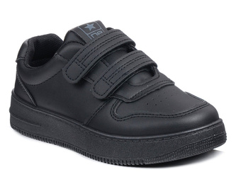 Buty sportowe dziecięce czarne na rzepy ekoskóra News 23DZ26-5305