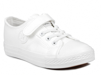 Buty trampki dziecięce białe ekoskóra na rzepy News 22DZ02-1004