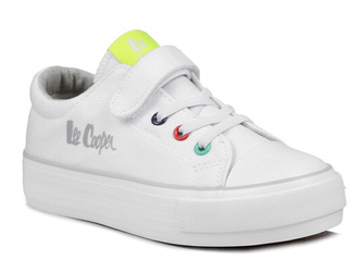 Buty trampki dziecięce tekstylne białe na rzepy Lee Cooper 2272K