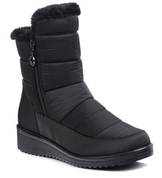 Buty zimowe damskie śniegowce ocieplane za kostkę czarne News 5065