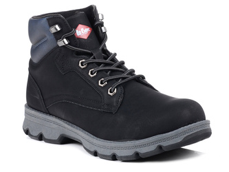 Buty zimowe męskie wysokie trapery za kostkę Lee Cooper 2948M czarne