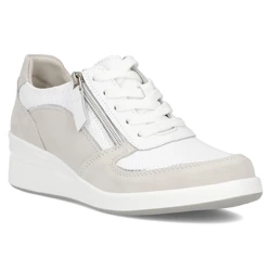 Sneakersy damskie buty na koturnie skórzane  białe Filippo DP6209/24