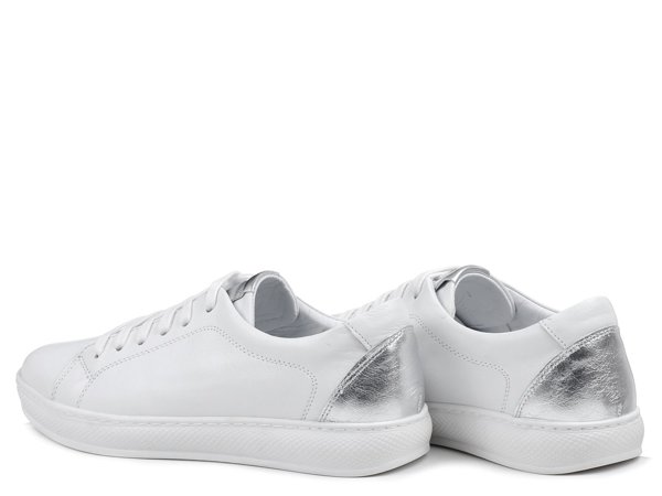Buty damskie białe skórzane sznurowane Loretta Vitale Z-01
