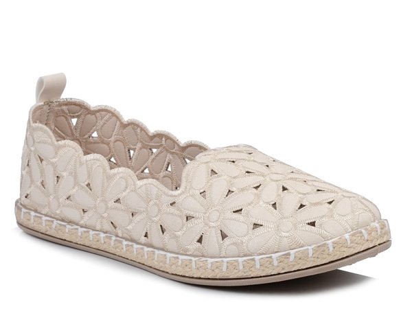 Buty damskie espadryle beżowe wsuwane baleriny ażurowe News 2417 