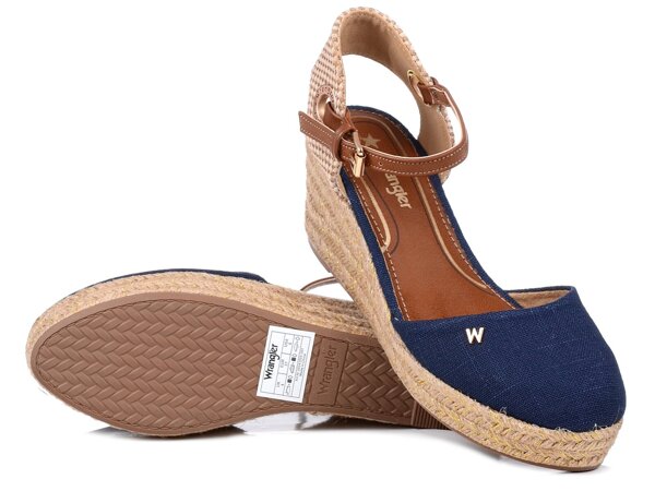 Buty damskie espadryle na koturnie sandały z odkrytą piętą Wrangler Bela